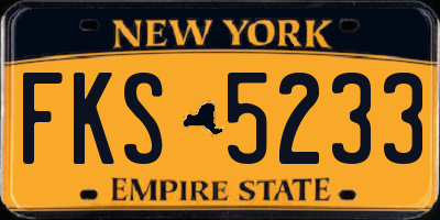 NY license plate FKS5233