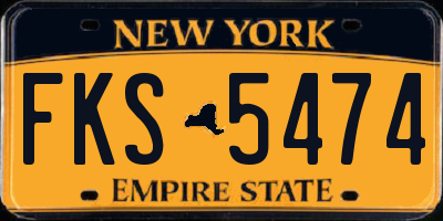 NY license plate FKS5474