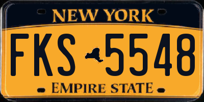 NY license plate FKS5548