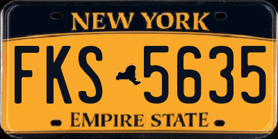 NY license plate FKS5635