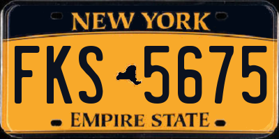 NY license plate FKS5675