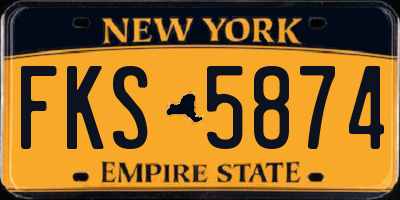 NY license plate FKS5874