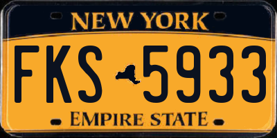 NY license plate FKS5933