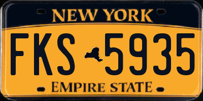 NY license plate FKS5935