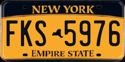 NY license plate FKS5976