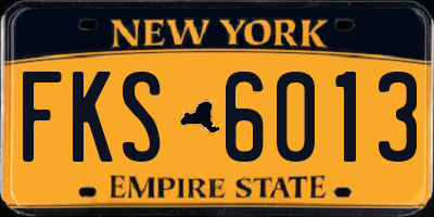 NY license plate FKS6013