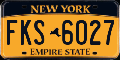 NY license plate FKS6027