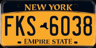 NY license plate FKS6038