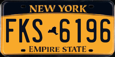 NY license plate FKS6196