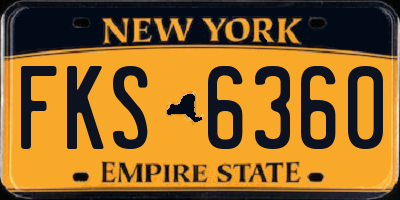 NY license plate FKS6360