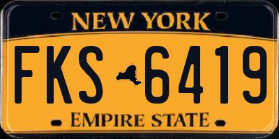 NY license plate FKS6419