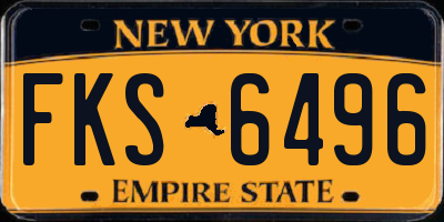 NY license plate FKS6496