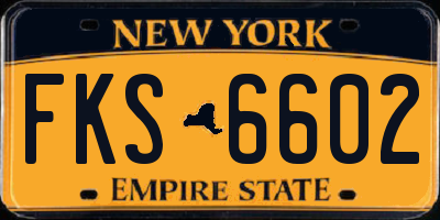 NY license plate FKS6602