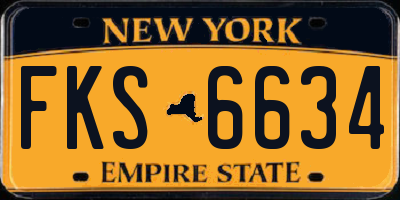 NY license plate FKS6634