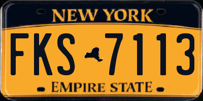 NY license plate FKS7113