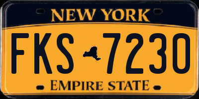 NY license plate FKS7230