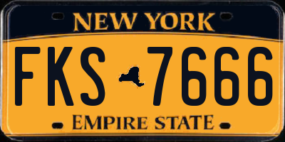 NY license plate FKS7666