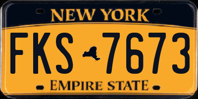 NY license plate FKS7673