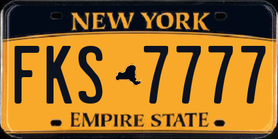 NY license plate FKS7777