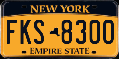 NY license plate FKS8300