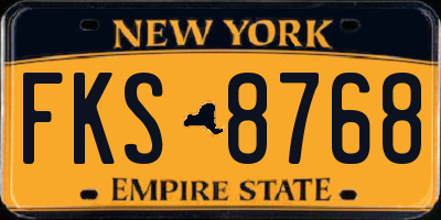 NY license plate FKS8768