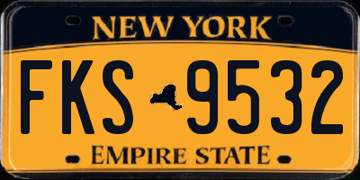 NY license plate FKS9532
