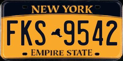 NY license plate FKS9542