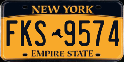 NY license plate FKS9574