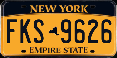 NY license plate FKS9626