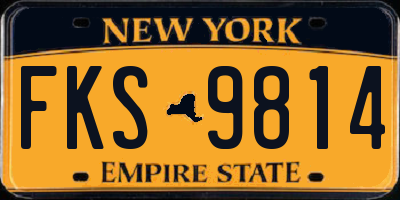 NY license plate FKS9814