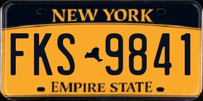 NY license plate FKS9841