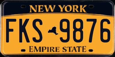 NY license plate FKS9876