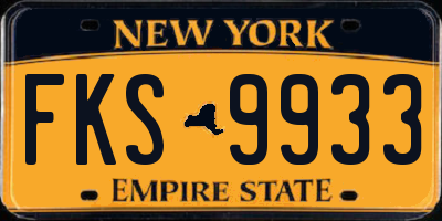 NY license plate FKS9933