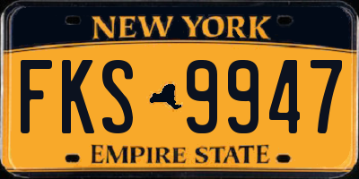 NY license plate FKS9947