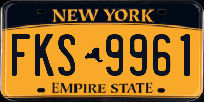 NY license plate FKS9961