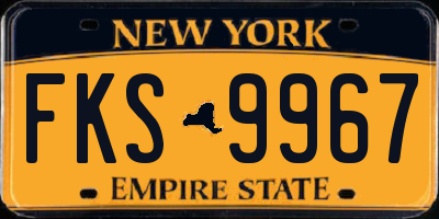 NY license plate FKS9967