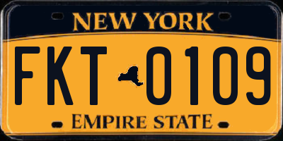 NY license plate FKT0109