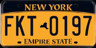 NY license plate FKT0197