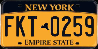 NY license plate FKT0259