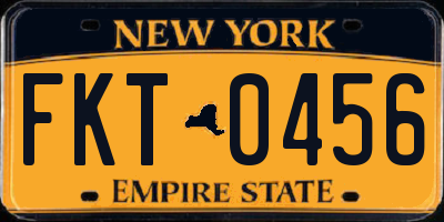 NY license plate FKT0456