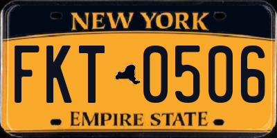 NY license plate FKT0506