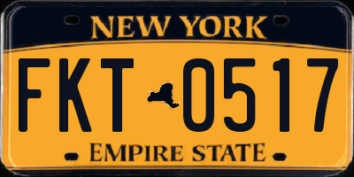 NY license plate FKT0517