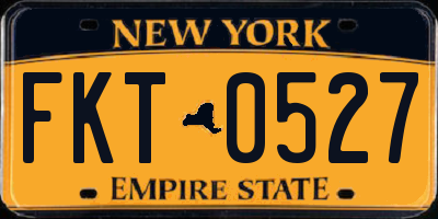 NY license plate FKT0527