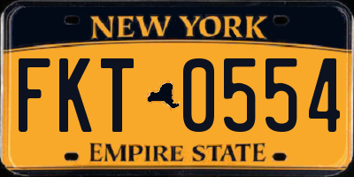 NY license plate FKT0554