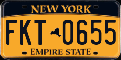 NY license plate FKT0655