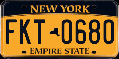 NY license plate FKT0680