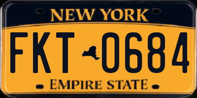 NY license plate FKT0684