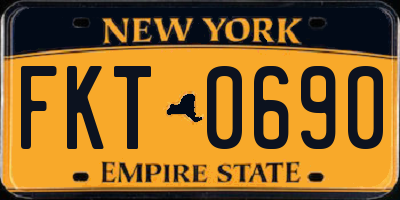 NY license plate FKT0690