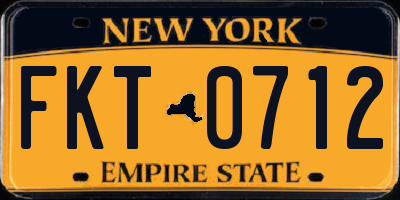 NY license plate FKT0712