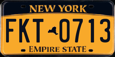 NY license plate FKT0713